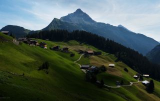 Alpine Valley with sun patches